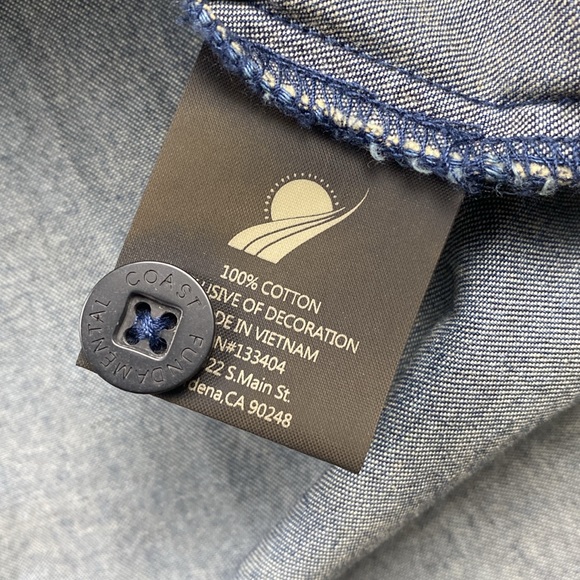 Fundamental Coast Denim Short Sleeve Button Up (Blue) - Picture 15 of 16